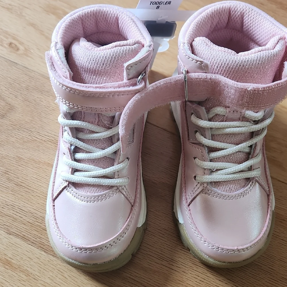 NWT OshKosh B'gosh Pink High-Top Sneakers Toddler 8 - Picture 10 of 17